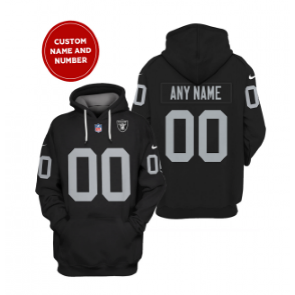 Men's Black Las Vegas Raiders Active Player Custom 2021 Pullover Hoodie